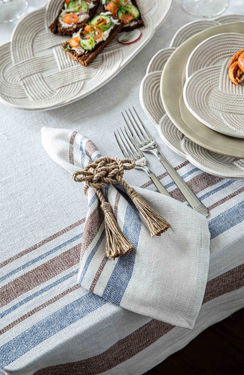 Juliska Danish Stripe Set of 4 Napkins, Alternate, color, Taupe
