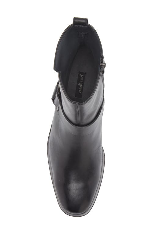 Paul Green West Bootie In Black Leather
