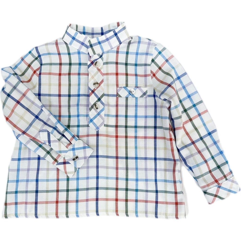 Petite Maison Kids Charlie Checkered Mandarin Collar Shirt in Multicolor Checkered  product