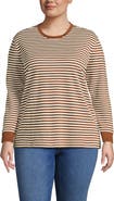 Lands' End Long Sleeve Cotton Interlock Crew T-Shirt