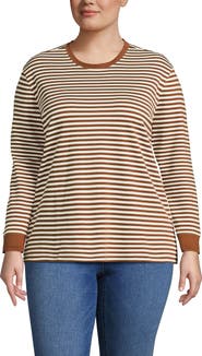 Lands' End Long Sleeve Cotton Interlock Crew T-Shirt
