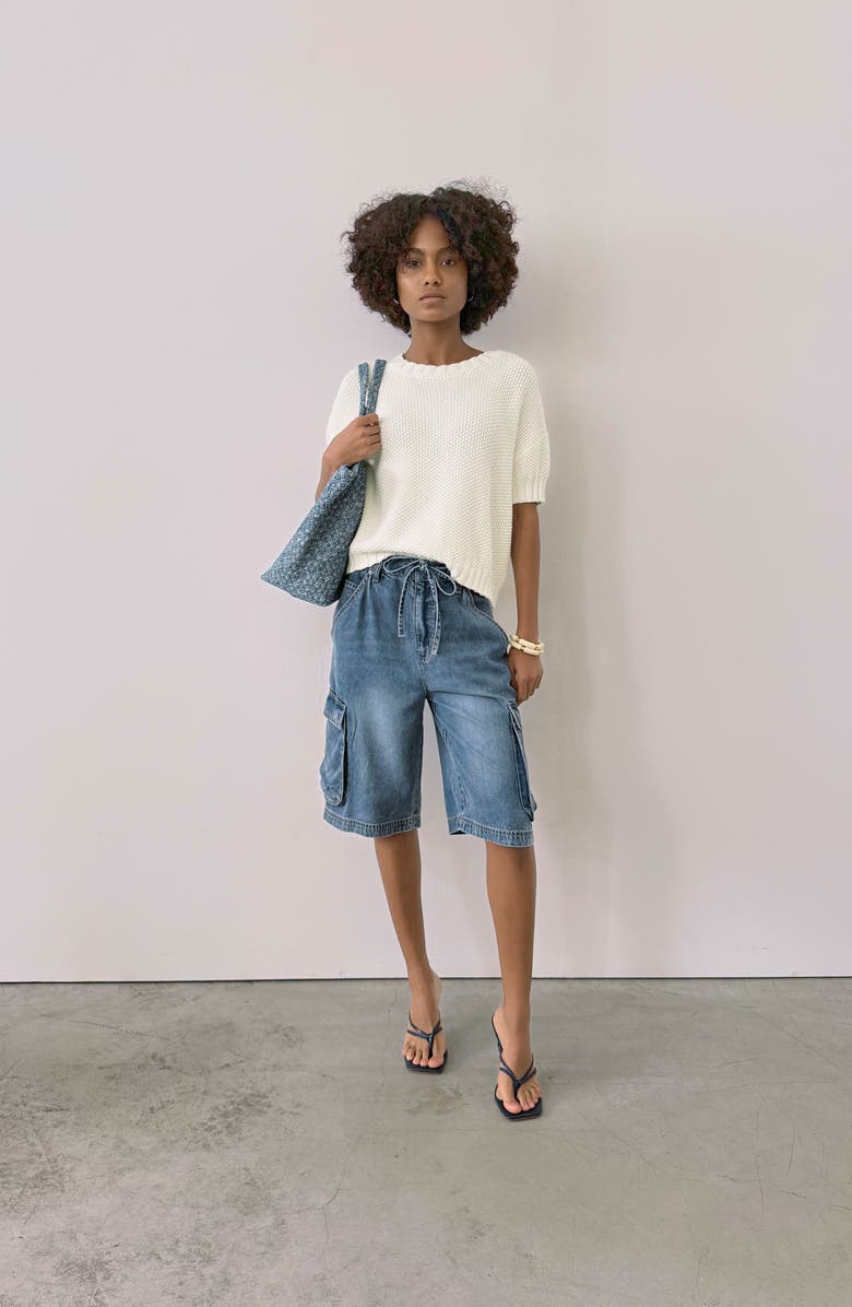 Splendid Annmarie Cotton Sweater, Alternate, color, Shell White