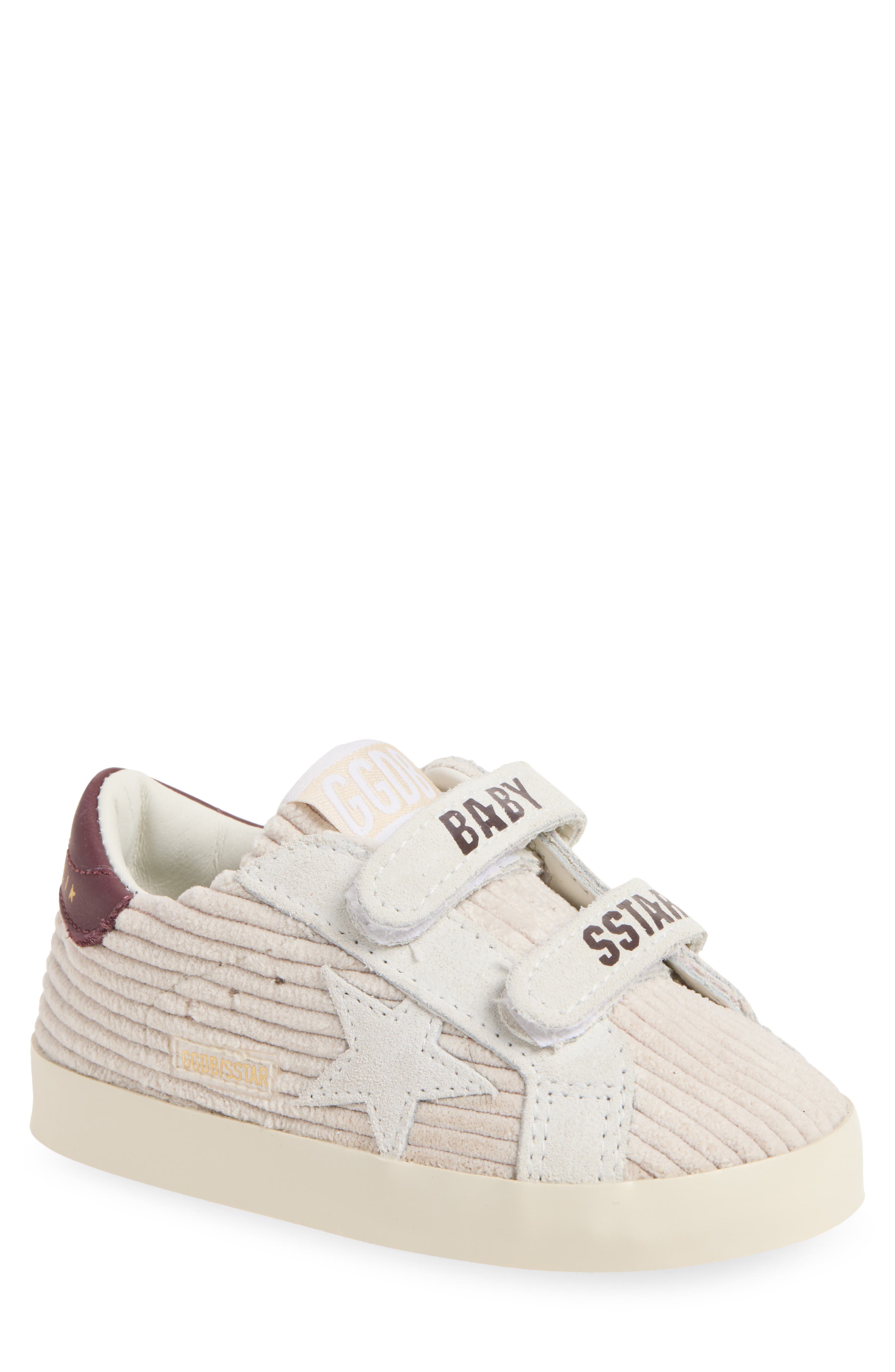 Baby School Low Top Sneaker, Main, color, CREAM/ BORDEAUX