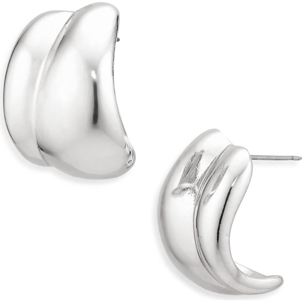 Cara Small Double Line Half Hoop Earrings