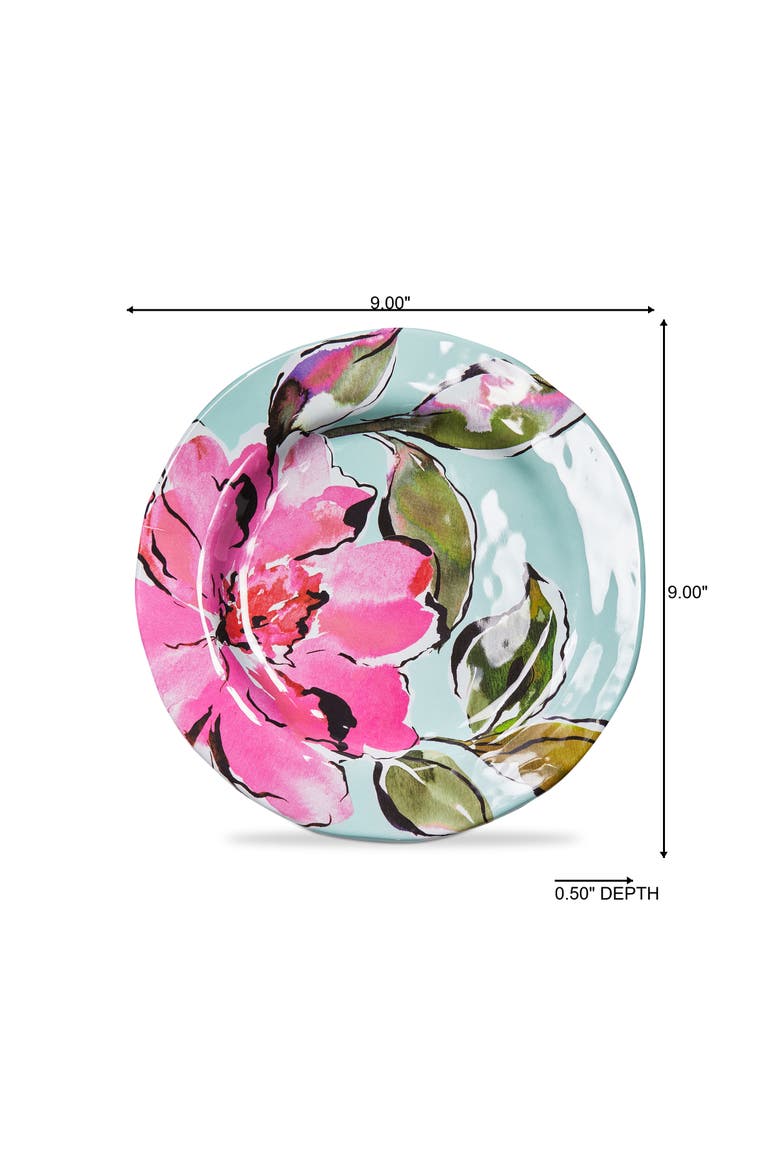 In Bloom Melamine Salad Plate Multi Melamine Spring, Alternate, color, Blue