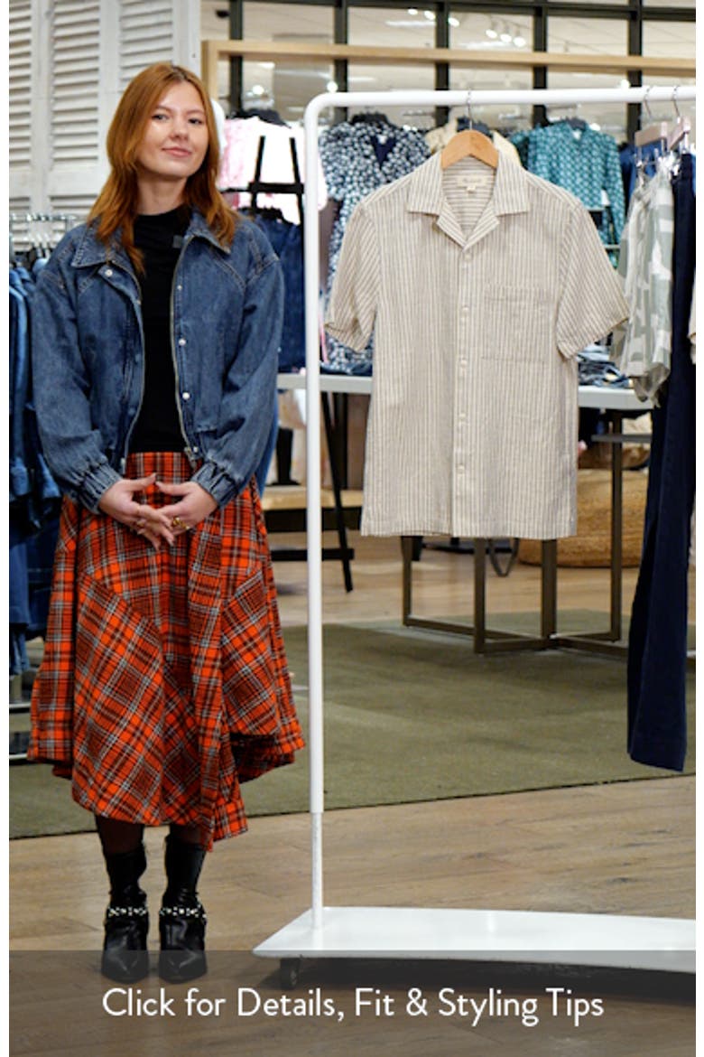 Short Sleeve Button-Up Shirt in Indigo-Dyed Stripe video