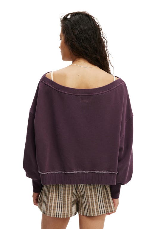 Cotton On Off Shoulder Sweatshirt In Purple