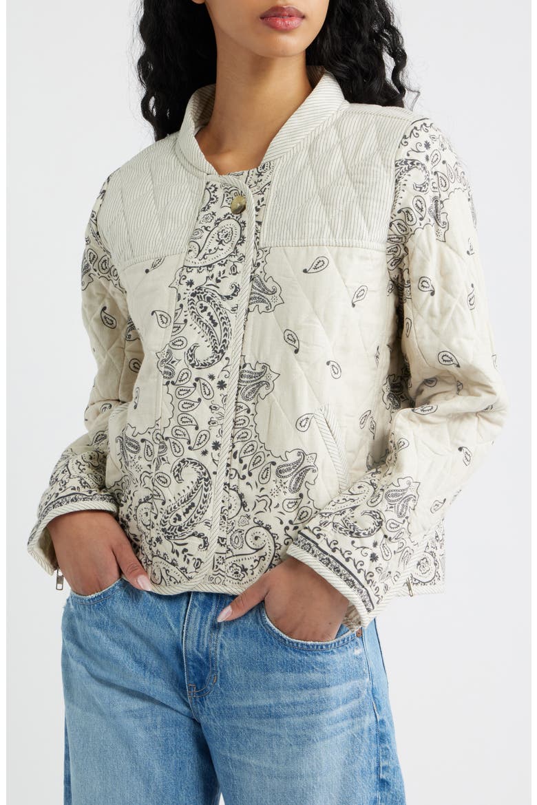 Carlos Quilted Jacket, Alternate, color, PAISLEY CREAM