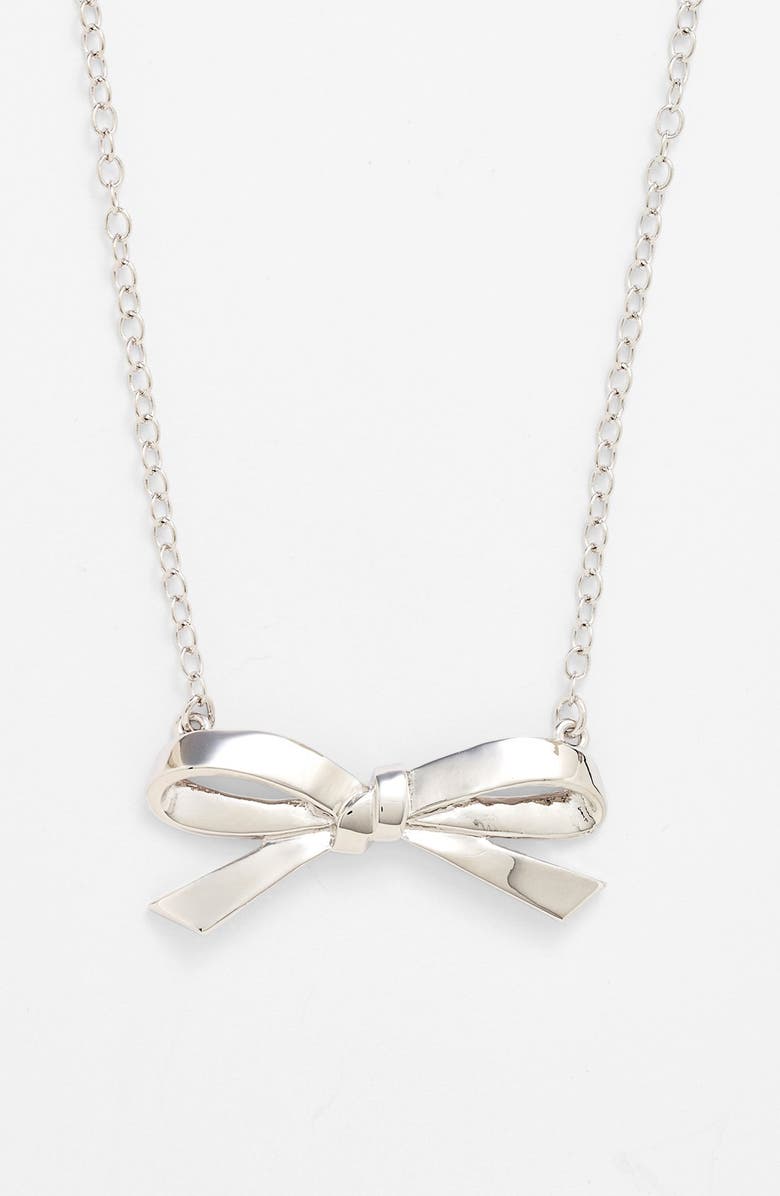 Kate Spade New York 'finishing touch' bow pendant necklace, Main, color, 
