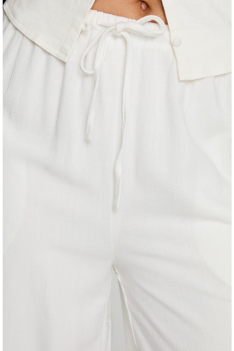 Parklea High Waist Linen Blend Drawstring Pants, Alternate, color, WHITE