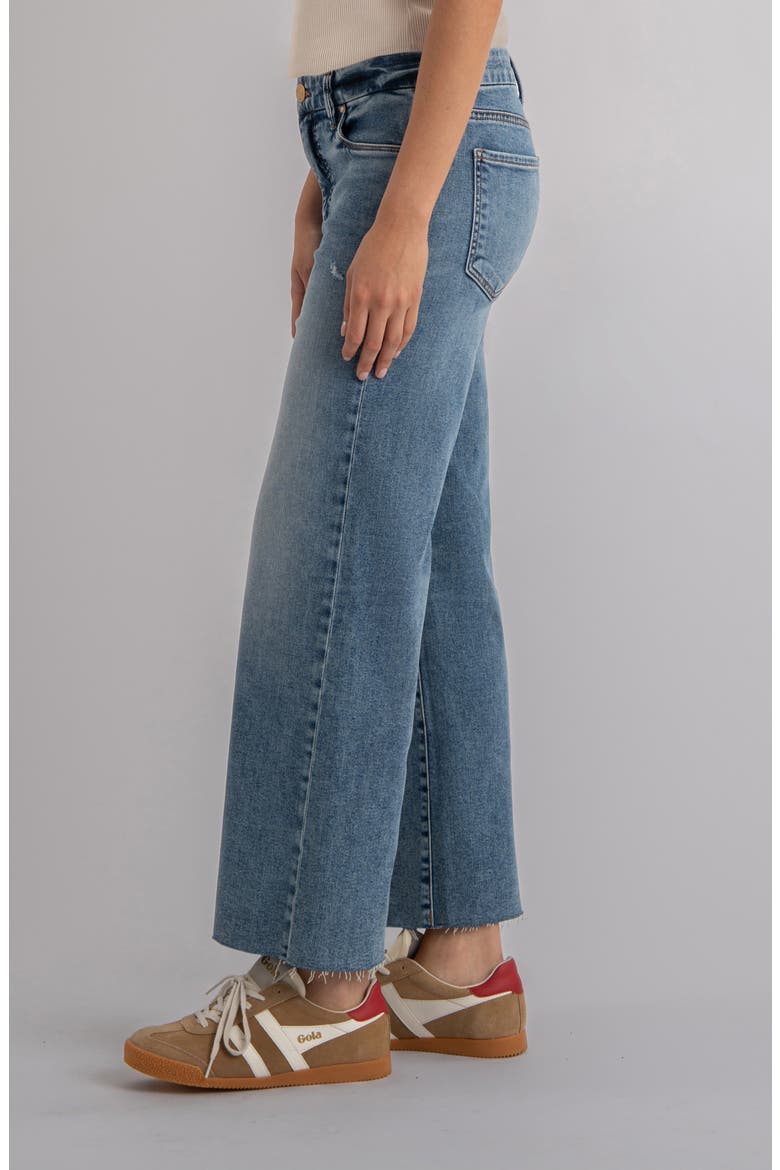 Meg Fab Ab Raw Hem High Waist Wide Leg Jeans, Alternate, color, REGENT