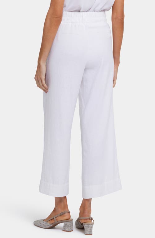Nydj Waverly Linen Blend Wide Leg Pants In White