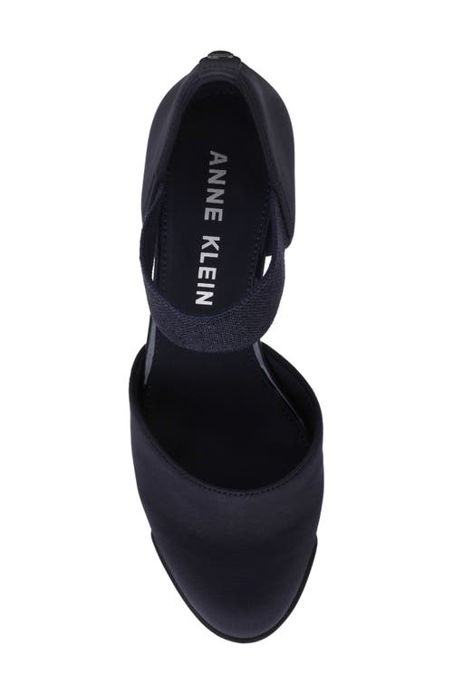 Anne Klein Tiffany Ankle Strap Wedge Pump In Blue