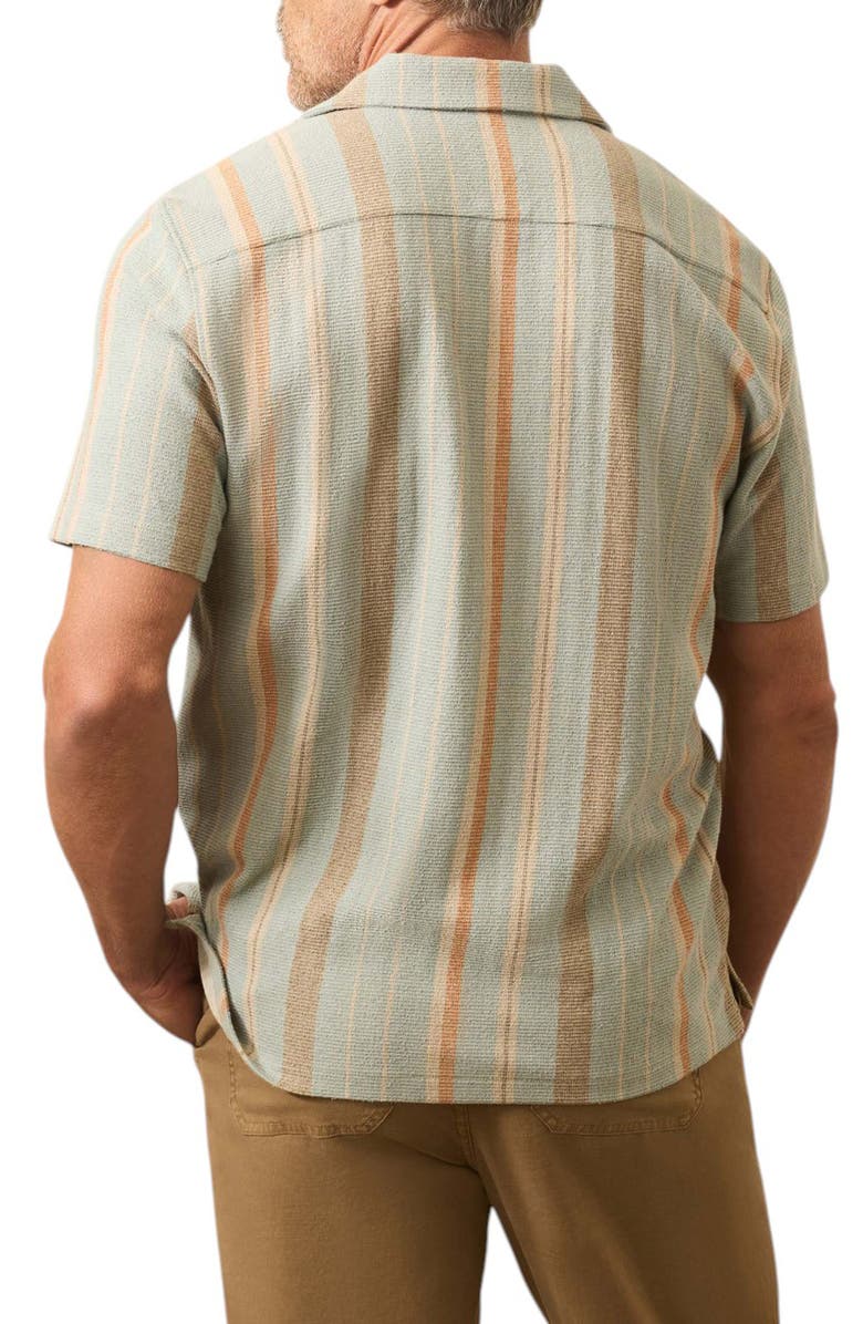 Faherty Oasis Jacquard Camp Shirt, Alternate, color, Sequoia Lake Stripe