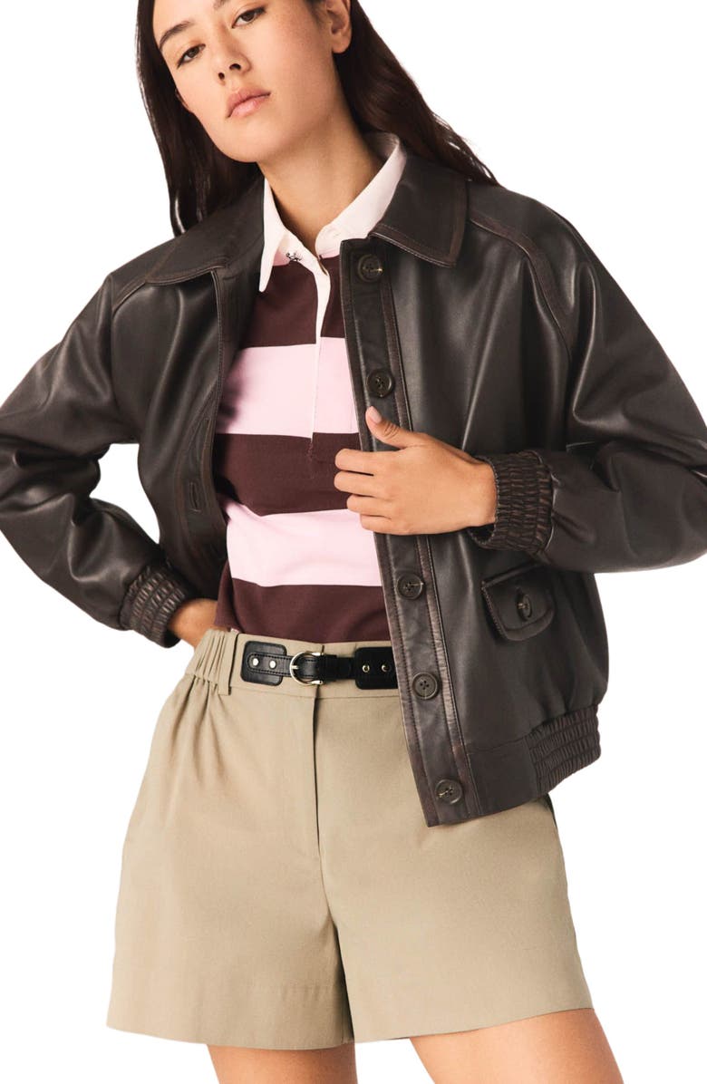 maje Cotton shorts, Alternate, color, Camel