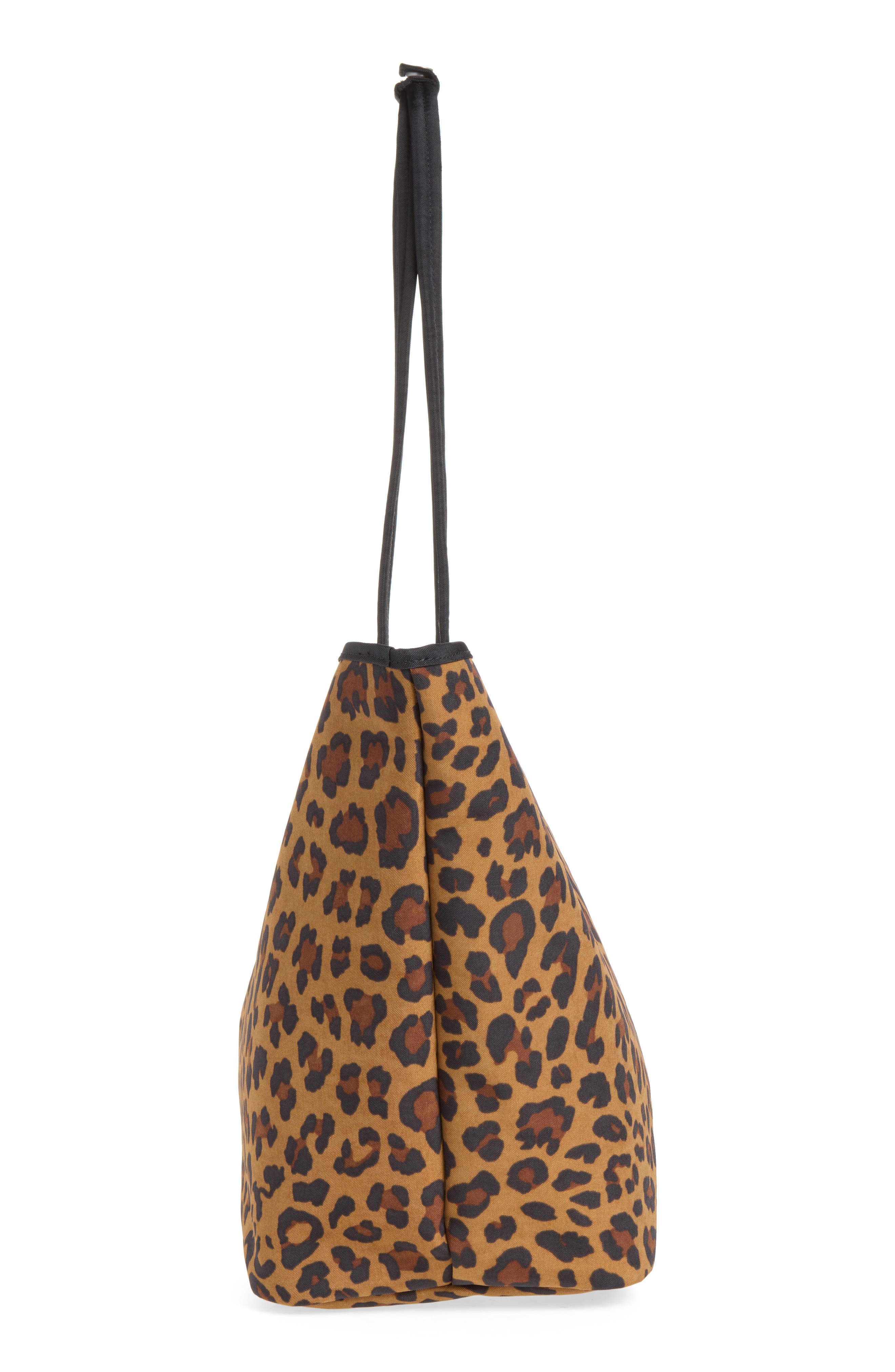 Large Reversible Recycled Nylon Tote, Alternate, color, LEOPARD MIX