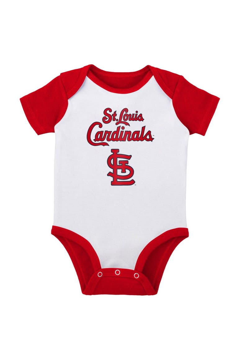 Infant White/Heather Gray St. Louis Cardinals Two-Pack Little Slugger Bodysuit Set, Alternate, color, White