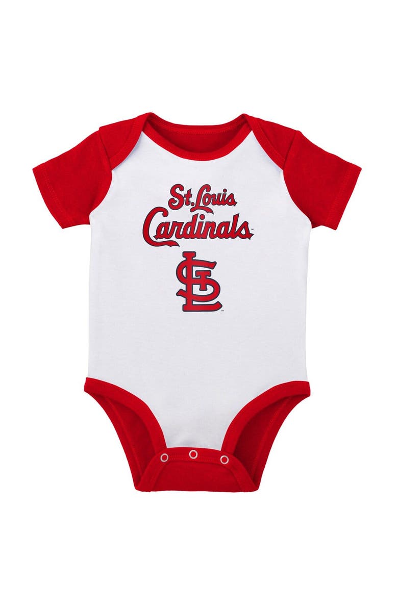 Outerstuff Infant White/Heather Gray St. Louis Cardinals Two-Pack Little Slugger Bodysuit Set, Alternate, color, White