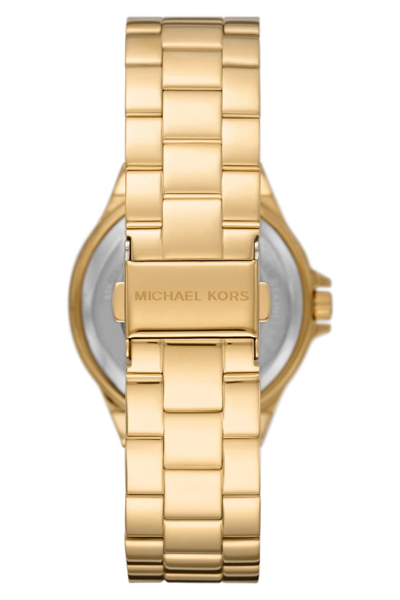 MICHAEL Michael Kors Lennox Logo Pavé Bracelet Watch, 37mm, Alternate, color, GOLD