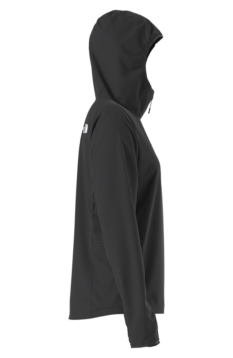The North Face Wind Hooded Jacket, Alternate, color, The North Face Black