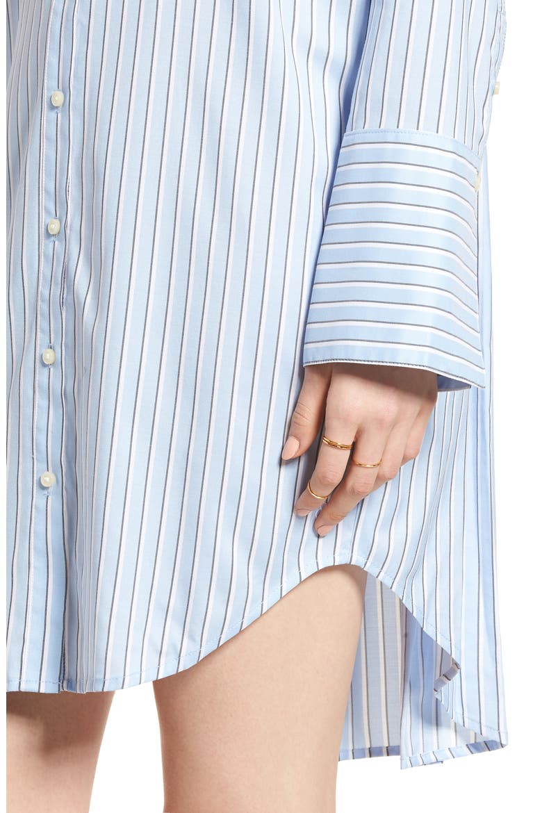 Pleat Back Shirtdress, Alternate, color, BLUE BRUNNERA GROOVE STRIPE