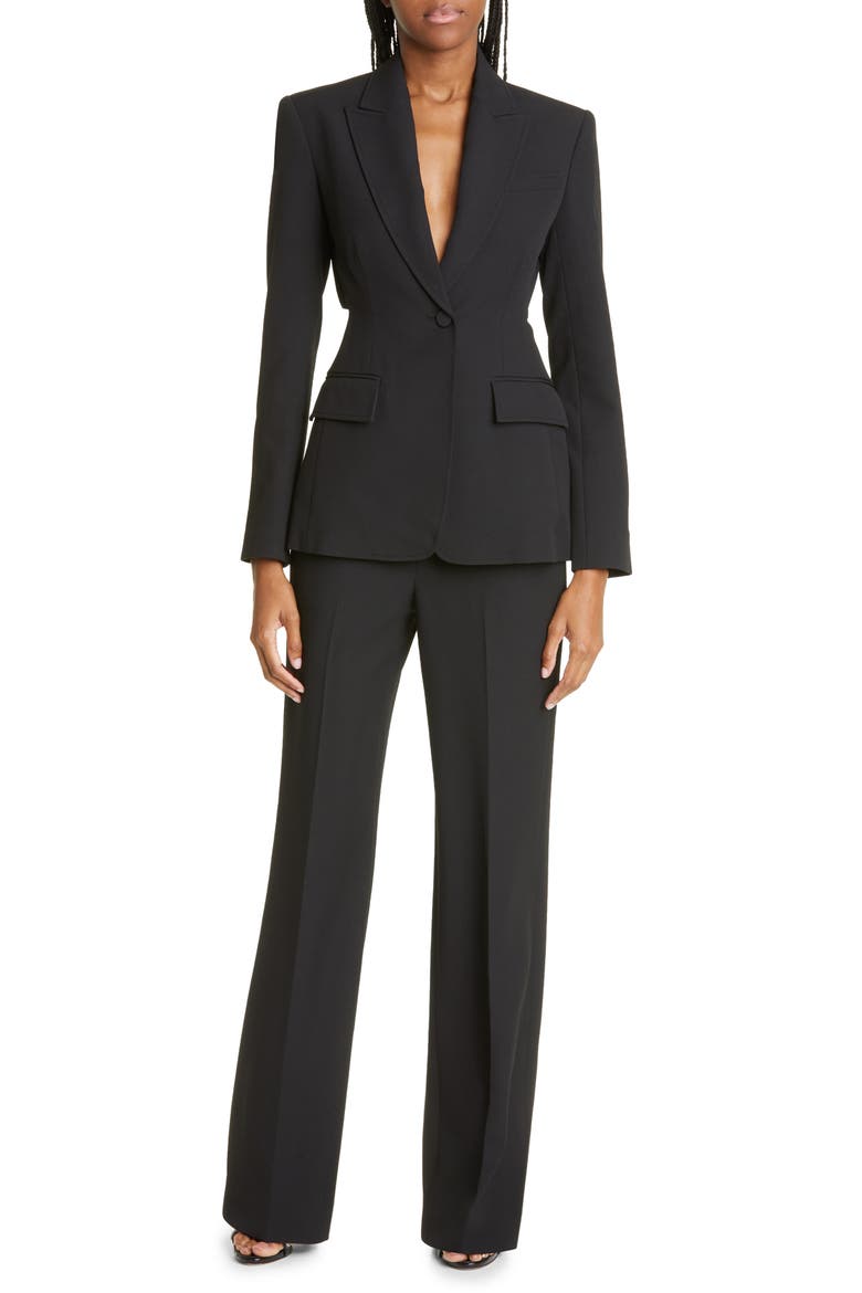 Carlyle Cutout Back Blazer, Alternate, color, BLACK
