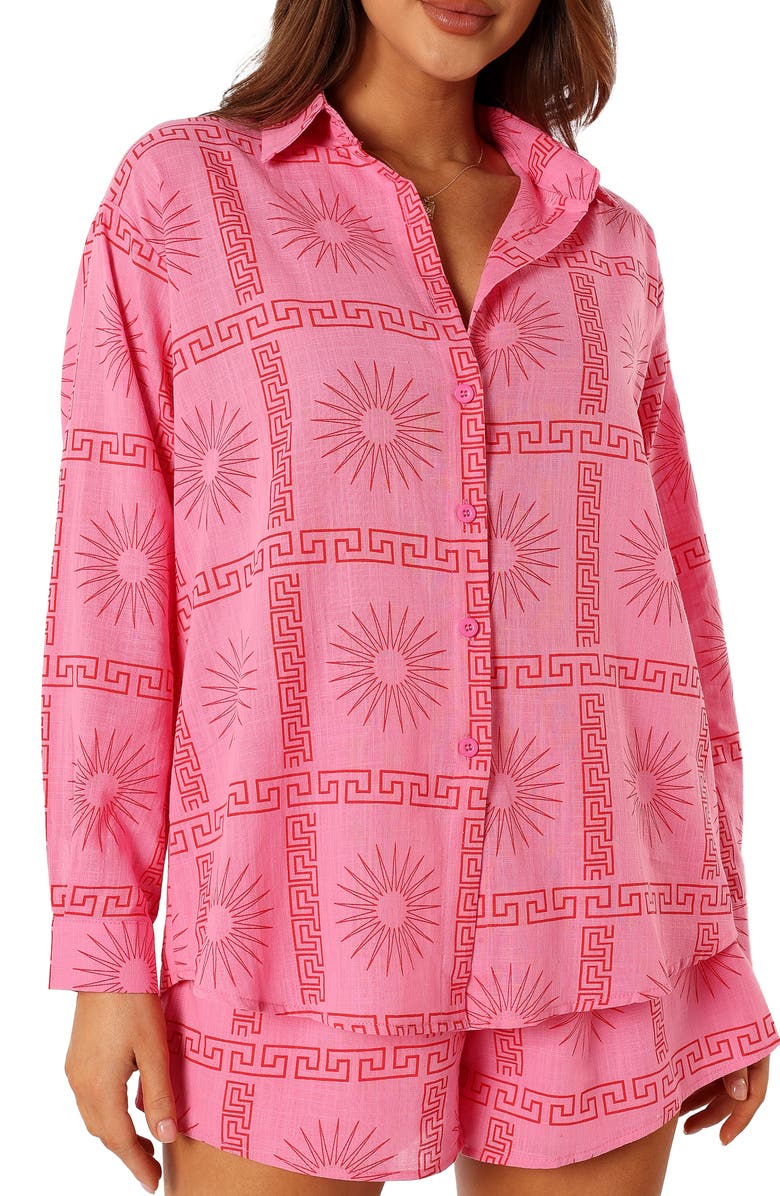 Petal & Pup Penny Cotton Button-Up Shirt & Shorts Set, Alternate, color, 