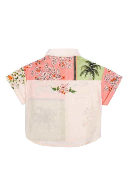 Agua Bendita Kids' Clarabelle Short Sleeve Button-up Shirt In White