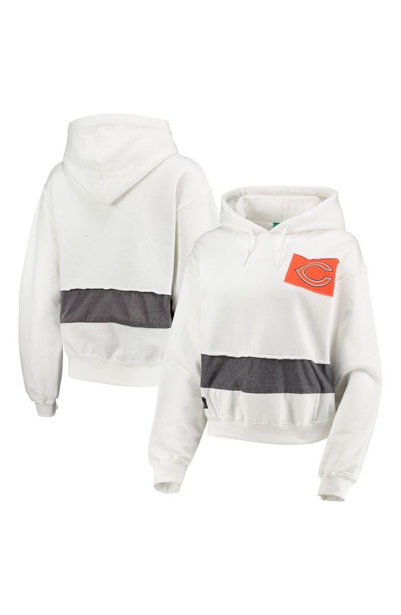 REFRIED APPAREL Women's Refried Apparel White Chicago Bears Sustainable Crop Dolman Pullover Hoodie, Main, color,
