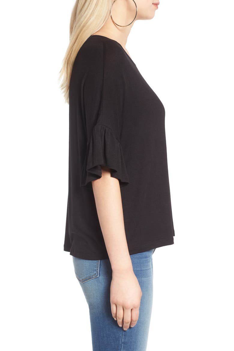Ruffle Tee, Alternate, color, BLACK