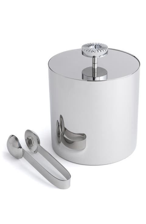Striations Ice Bucket with Tongs
