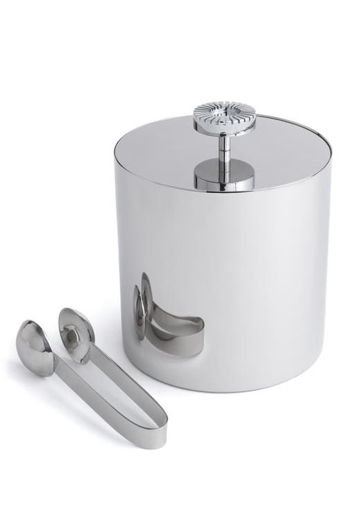 Anna New York Striations Ice Bucket & Tongs Set In Silver