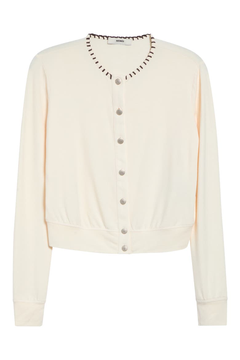 Poli Whipstitched Cardigan, Main, color, ECRU