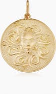 Oradina 14K Yellow Gold Medusa Medallion Pendant Charm