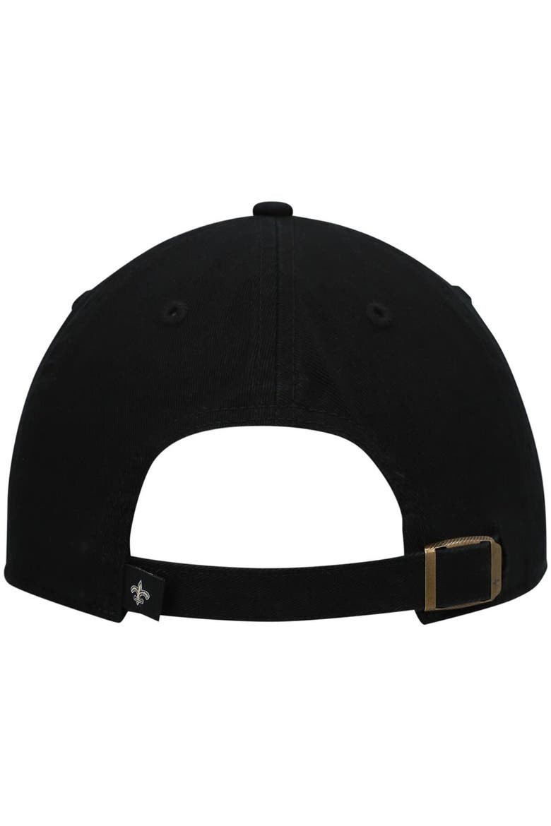 Women's '47 Black New Orleans Saints Shimmer Text Clean Up Adjustable Hat, Alternate, color, Black