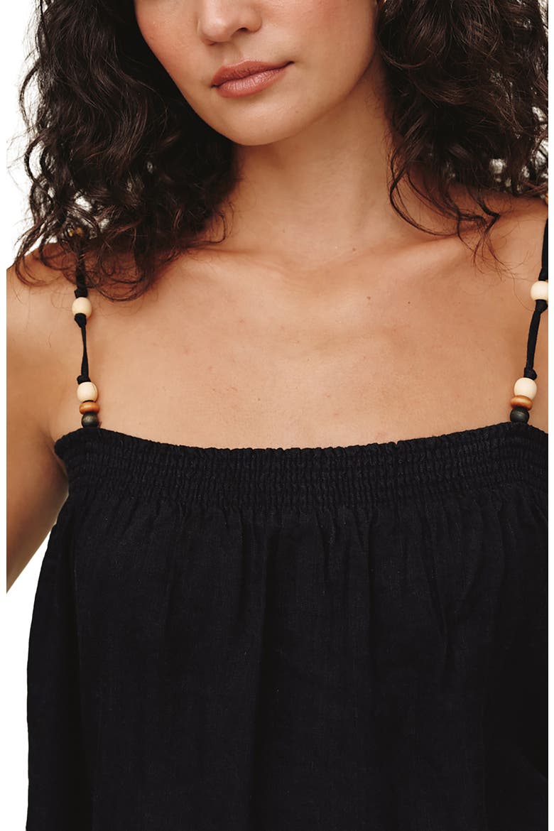 Beaded Smocked Crop Camisole, Alternate, color, BLACK