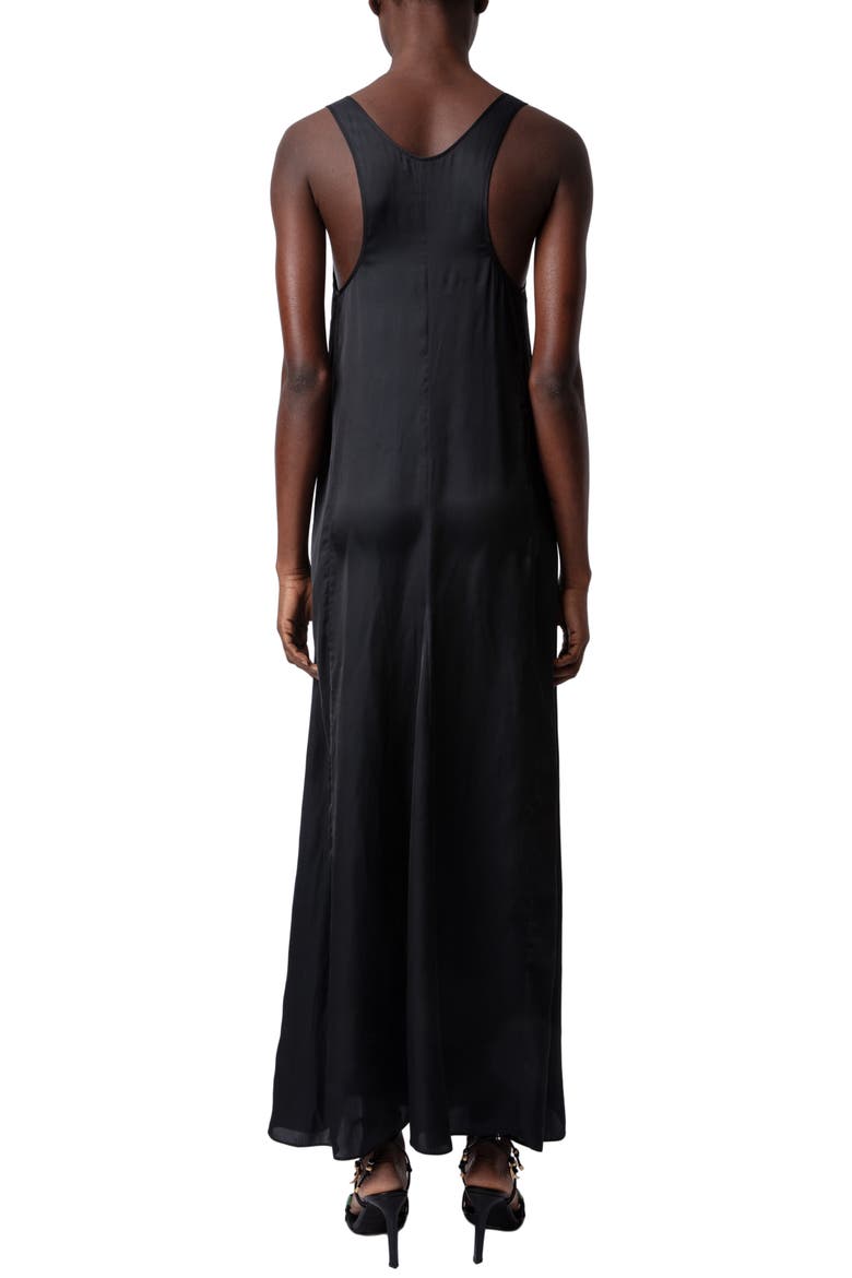 Rarys Satin Maxi Dress, Alternate, color, NOIR