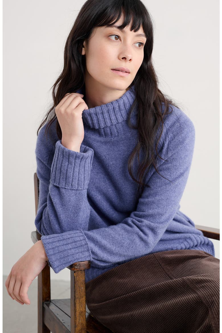 Basset Cove Merino Wool Blend Turtleneck Sweater, Alternate, color, KNIT MELANGE BILBERRY