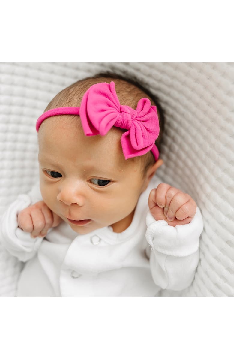 Baby Bling 3-Pack Baby Fab Skinny Bow Headbands, Alternate, color, Coral Gumball Orchid