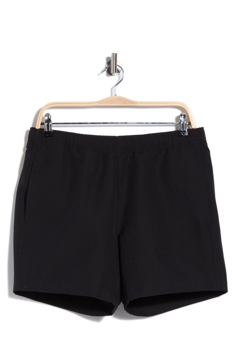 Jace Seersucker Swim Trunks, Main, color, BLACK