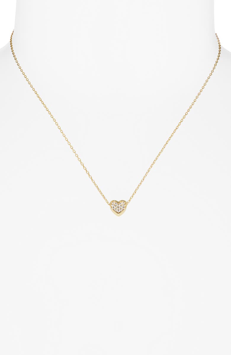 ARGENTO VIVO Pavé Cubic Zirconia Heart Pendant Necklace, Alternate, color, Gold