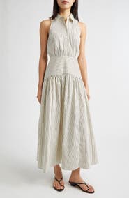 staud romy dress STAUD Romy gathered cotton-blend poplin maxi dress
