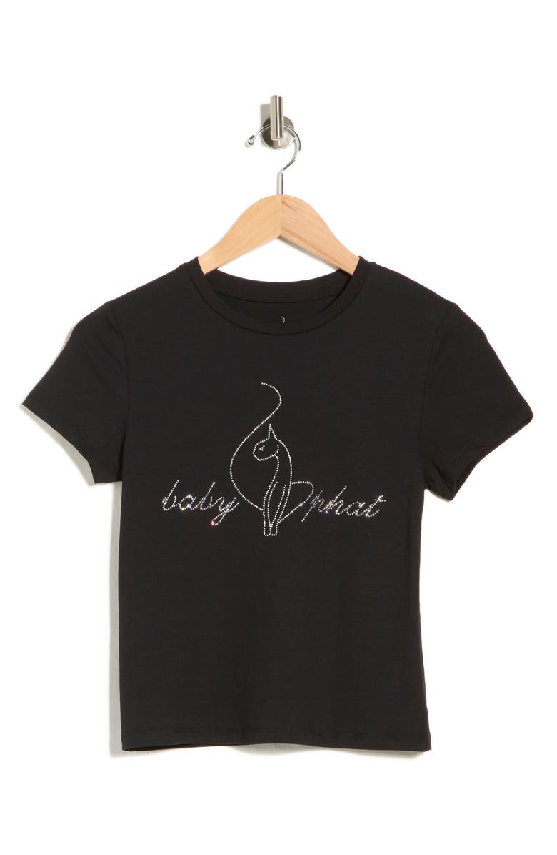 Baby Phat Rhinestone Logo Graphic T-Shirt, Main, color, Black