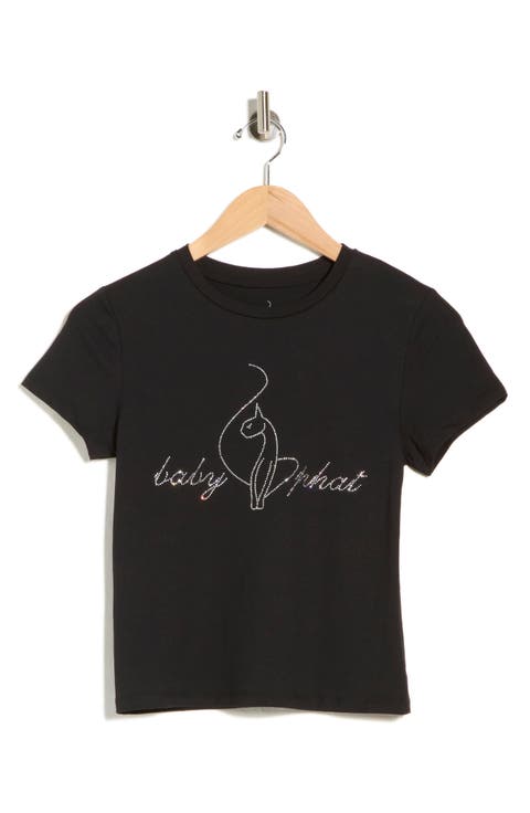 Rhinestone Logo Graphic T-Shirt