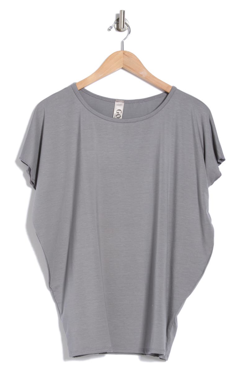 GO COUTURE Cap Sleeve T-Shirt, Alternate, color, Silver