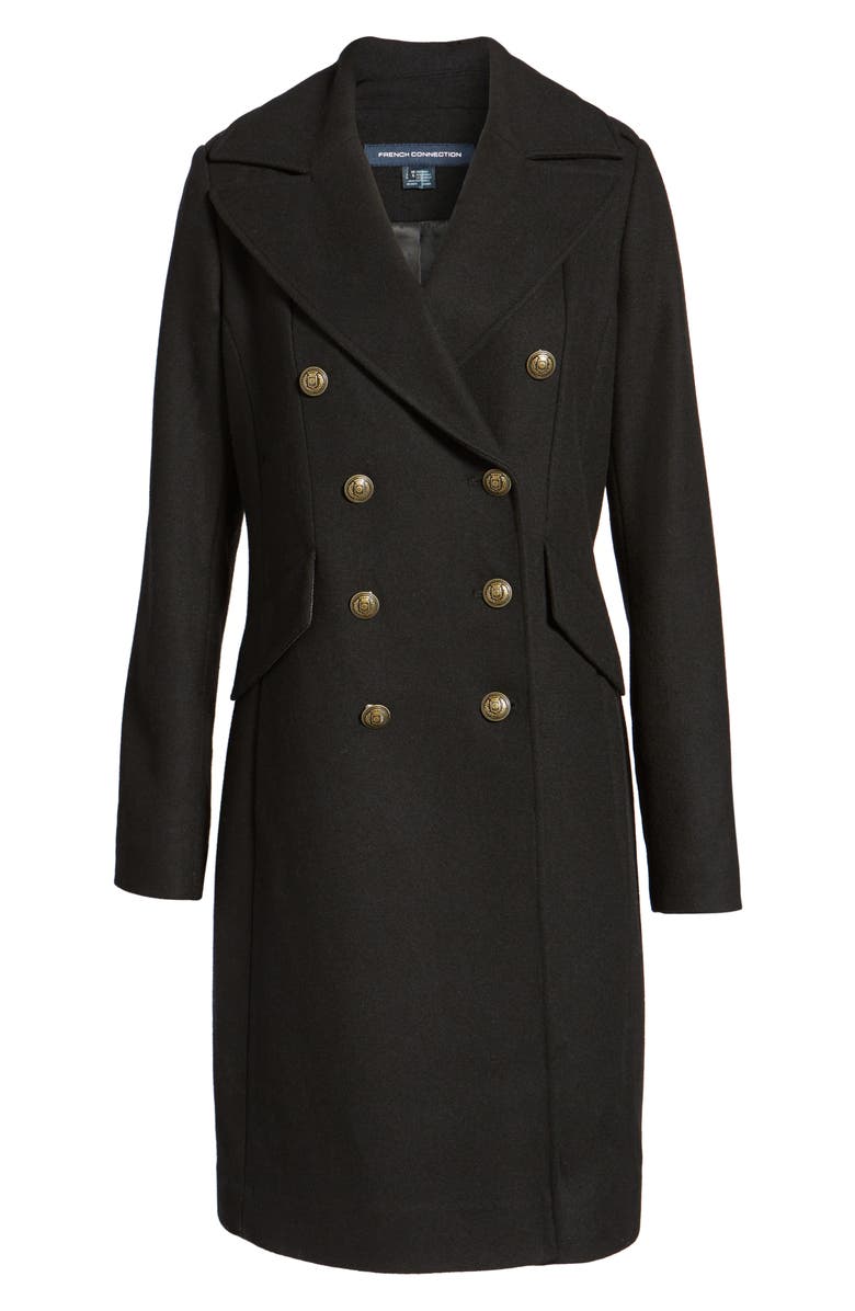 French Connection Long Wool Blend Military Coat, Alternate, color, 