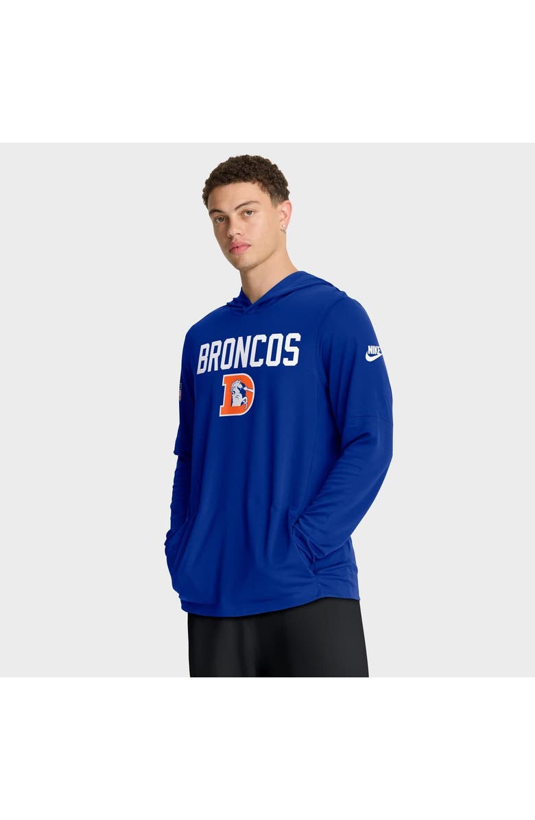 Nike Men's Nike Royal Denver Broncos Alt Pack Pass Accuracy Performance Long Sleeve Hoodie T-Shirt, Alternate, color, Royal