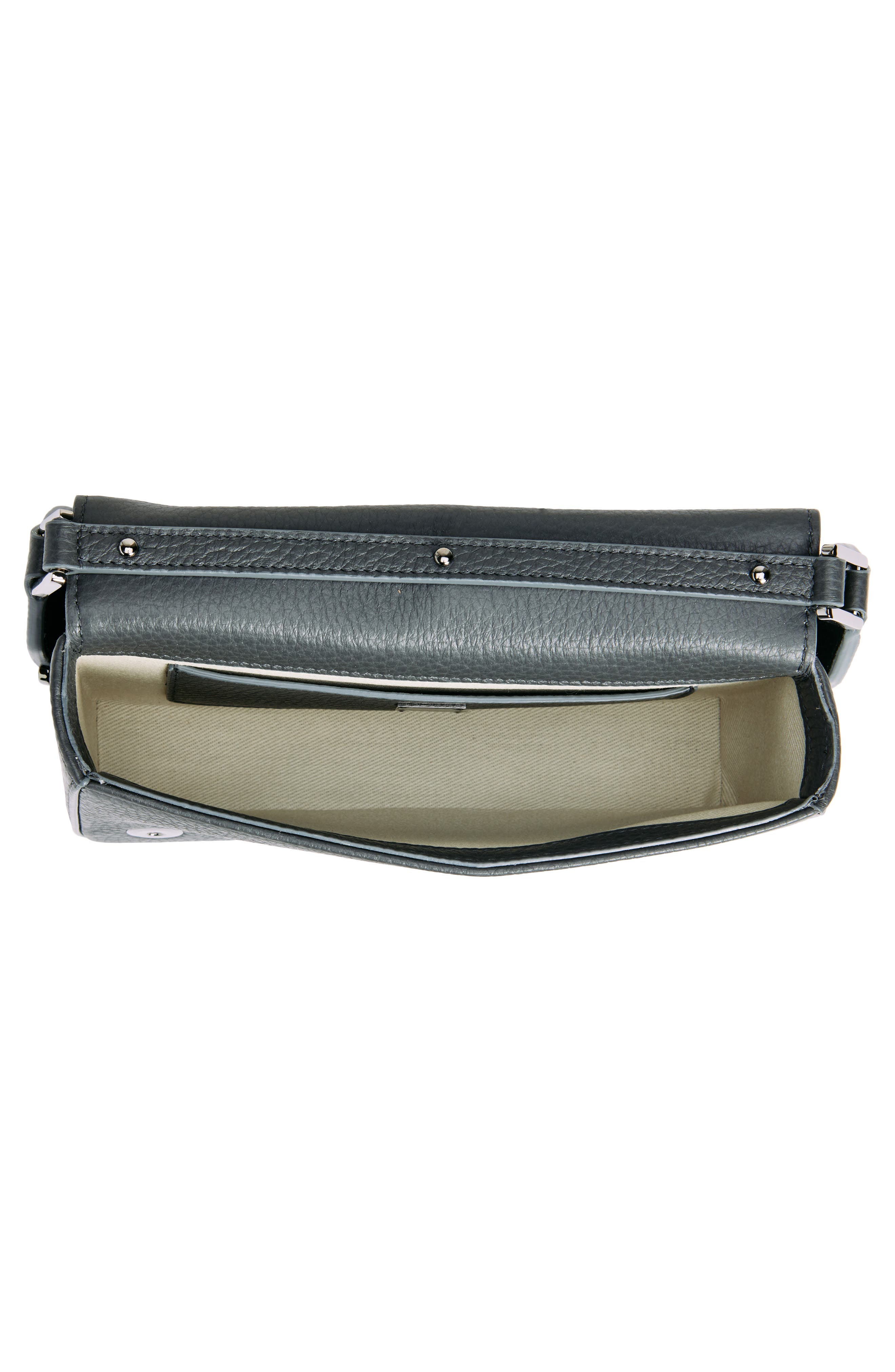 Dolce&Gabbana Mini Deerskin Leather Shoulder Bag, Alternate, color, Grigio