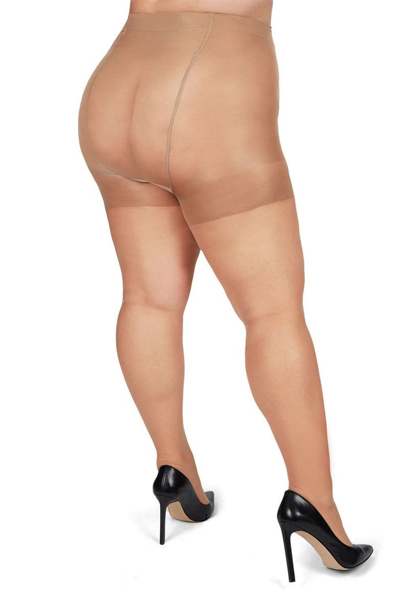 2-Pack Curvy Silky Sheer Tights, Alternate, color, HONEY