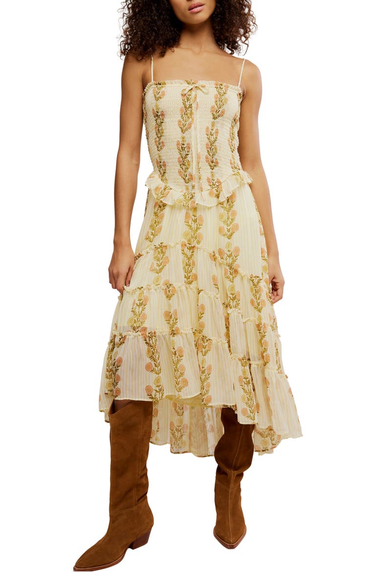 Alejandra Smocked Bodice Tiered Sundress, Main, color, CLOUD COMBO